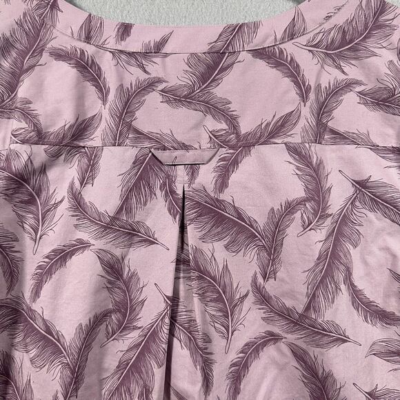 Duluth‎ Trading Co Wrinkle Fighter Tunic Button Down Shirt Purple Feather Medium - Picture 12 of 12